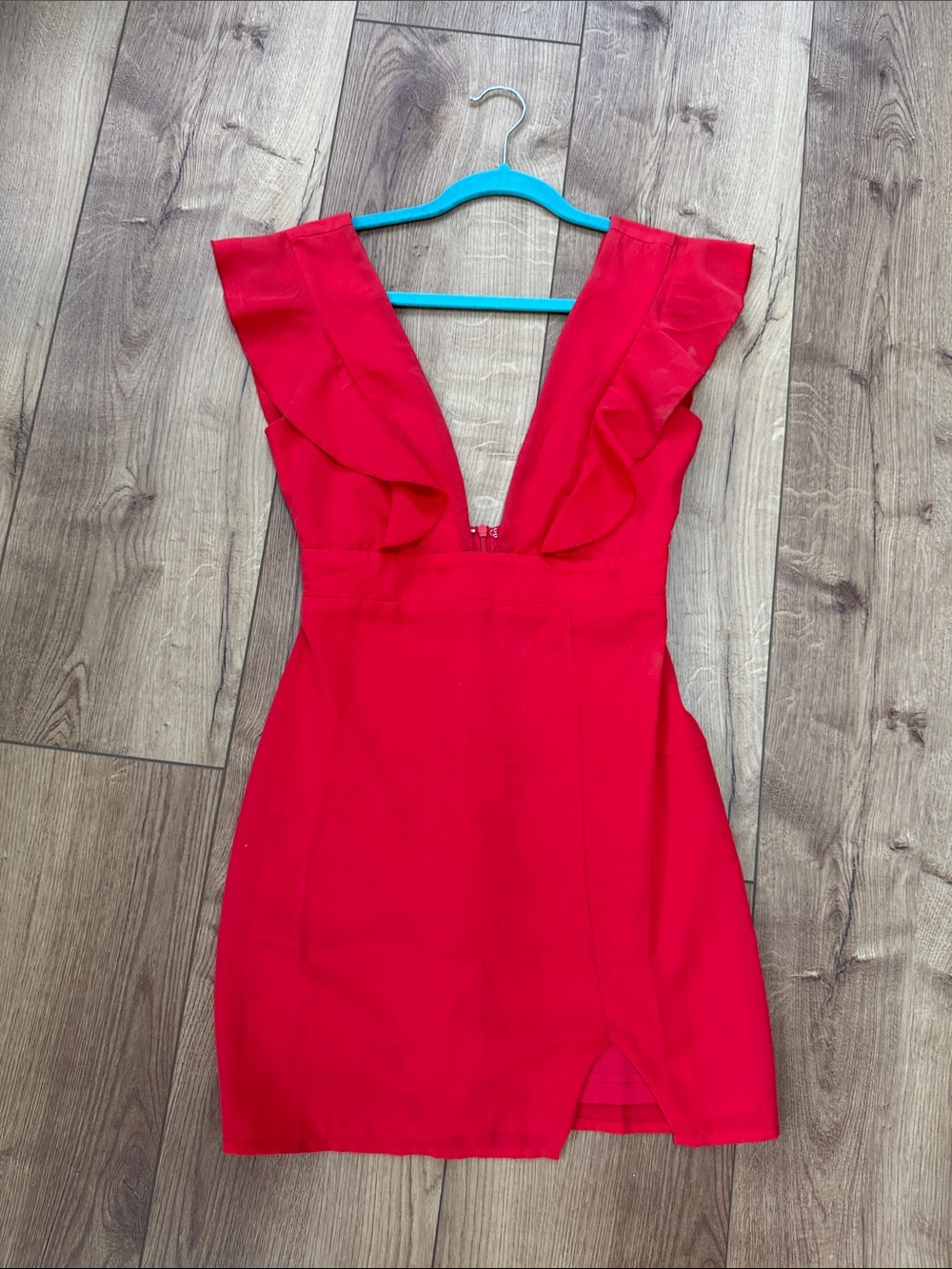 superdown Scarlet Ruffle Deep V Mini Dress